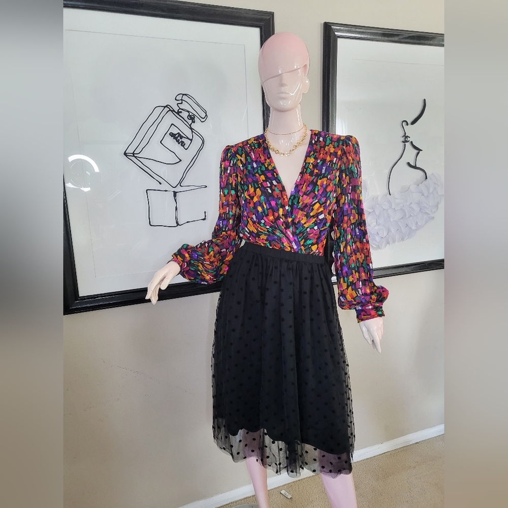 BANANA REPUBLIC black pocodot skirt